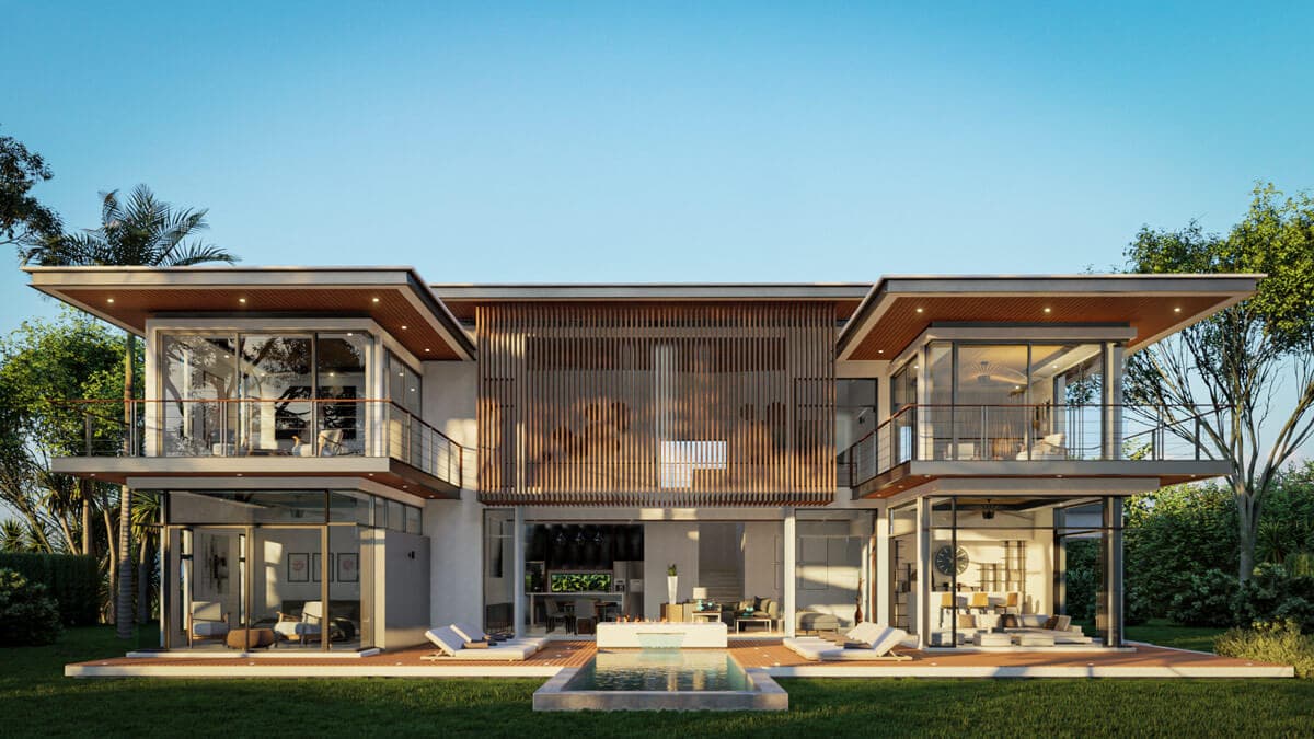 Villa rear elevation