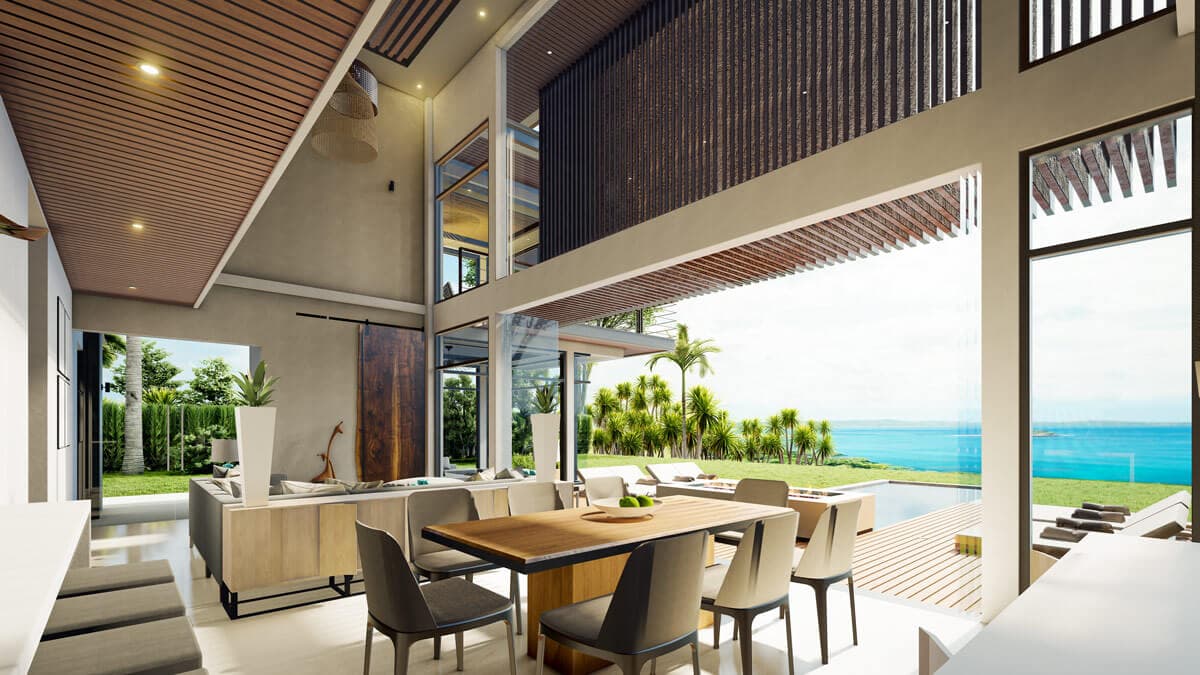 Villa dining and living room